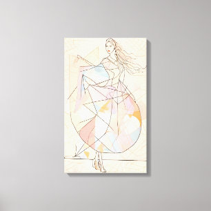 Silhouet Moderne Kleurrijke Verpakte Kunst Canvas  Afdruk
