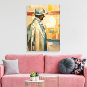 Silhouet Moderne Kleurrijke Verpakte Kunst Canvas  Afdruk (Insitu (Woonkamer))