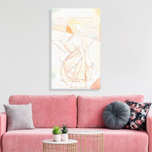 Silhouet Moderne Kleurrijke Verpakte Kunst Canvas  Afdruk (Insitu (Woonkamer))