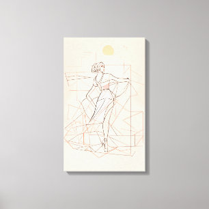 Silhouet Moderne Kleurrijke Verpakte Kunst Canvas  Afdruk