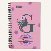 Silhouet Monogram Notitieboek - Genoemd met letter (Voorkant)