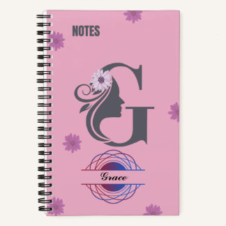 Silhouet Monogram Notitieboek - Genoemd met letter