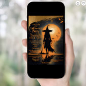 Silhouet mystieke heks Halloween Kaart