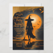 Silhouet mystieke heks Halloween Kaart (Voorkant)