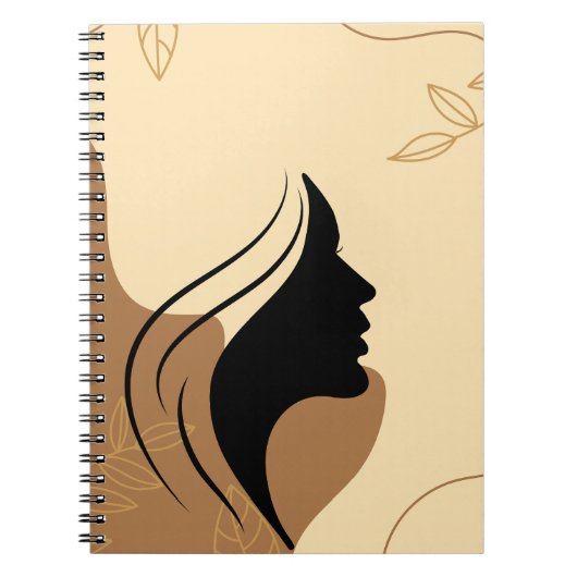 Silhouet Neutral Abstracte vrouw Digitale kunst Notitieboek (Voorkant)