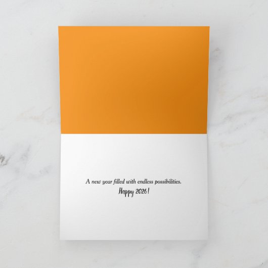 Silhouet Nieuwjaar 2026 Feestdagen Kaart (Binnen)