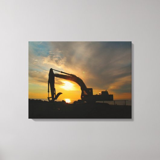 Silhouet op de brekers canvas afdruk (Voorkant)