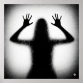 Silhouet op Frosted Glass Poster (Voorkant)