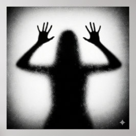 Silhouet op Frosted Glass Poster