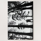 Silhouet Paar Omhelzen in Zwart Wit Bos Legpuzzel (Verticaal)