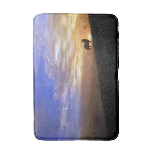 Silhouet Paard in Sunrise Badmat (Voorkant Verticaal)