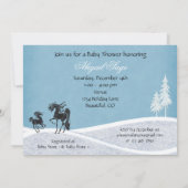 Silhouet Paard Winter Baby shower Uitnodiging (Achterkant)