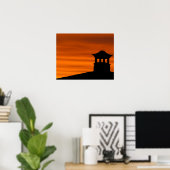 Silhouet Pagode Poster (Thuiskantoor)