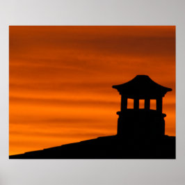 Silhouet Pagode Poster