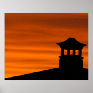 Silhouet Pagode Poster