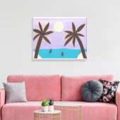 Silhouet Palm en Lavendel Sky Canvas Afdruk (Insitu (Woonkamer))