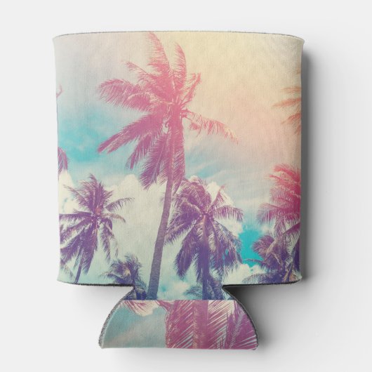 Silhouet palmbomen, zonsondergang abstract. blikjeskoeler (Achterkant)