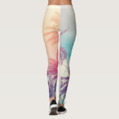 Silhouet palmbomen, zonsondergang abstract. leggings (Achterkant)