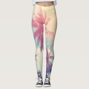 Silhouet palmbomen, zonsondergang abstract. leggings