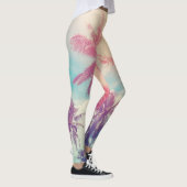 Silhouet palmbomen, zonsondergang abstract. leggings (Rechts)