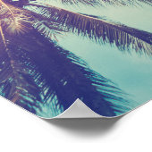 Silhouet palmbomen, zonsondergang abstract. poster (Hoek)