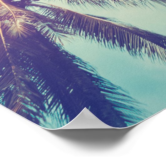 Silhouet palmbomen, zonsondergang abstract. poster (Hoek)