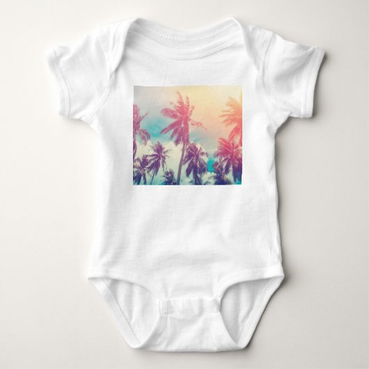 Silhouet palmbomen, zonsondergang abstract. romper (Voorkant)
