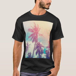 Silhouet palmbomen, zonsondergang abstract. t-shirt