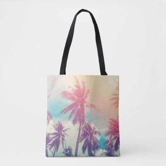 Silhouet palmbomen, zonsondergang abstract. tote bag (Voorkant)