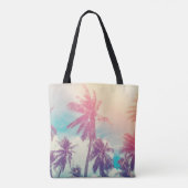 Silhouet palmbomen, zonsondergang abstract. tote bag (Achterkant)