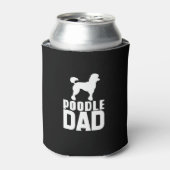 Silhouet Poedel Papa Wit Ontwerp Blikjeskoeler (Blikje Voorkant)
