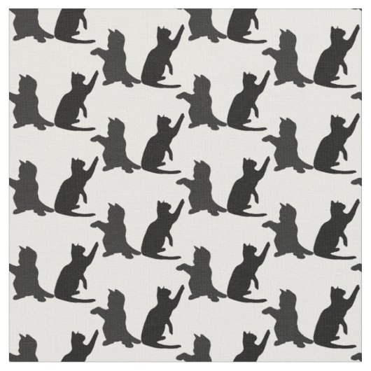 Silhouet Schattige Kitten Katten Spelen Stof (Close Up)