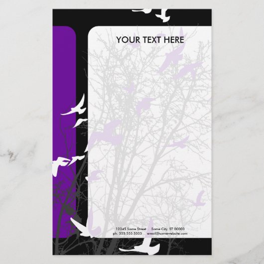 silhouet scherm vogels briefpapier (Voorkant)