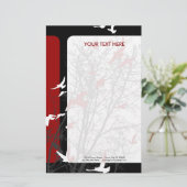 silhouet scherm vogels briefpapier (Staand voorkant)