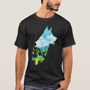 Silhouet Siberische Husky - Hond Liefhebber Dier H T-shirt