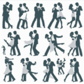 Silhouet stickers van het paar dansen of in ro (Voorkant)