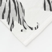 Silhouet Tijger Zwart en Wit Fleece Deken (Hoek)