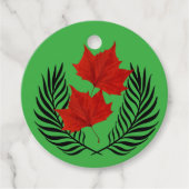 Silhouet Uil, varens en rode bladeren Bedankjes Labels (Voorkant)