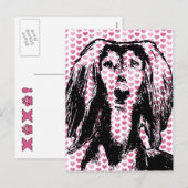 Silhouet Valentijns - Saluki Feestdagenkaart (Voorkant / Achterkant)