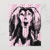 Silhouet Valentijns - Saluki Feestdagenkaart (Voorkant)