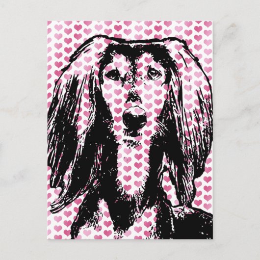 Silhouet Valentijns - Saluki Feestdagenkaart (Voorkant)