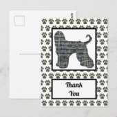 Silhouet van Afghaanse windhond Bedankt Briefkaart (Voorkant / Achterkant)
