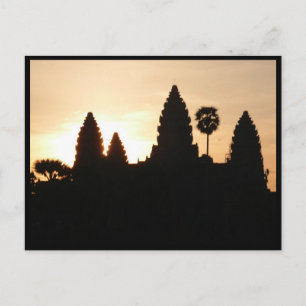 silhouet van angkor wat briefkaart