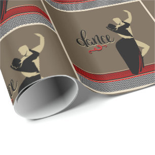 Silhouet van baldanspaar tan zwart cadeaupapier