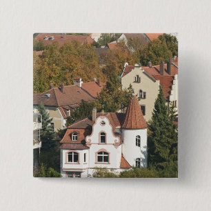 Silhouet van Bamberg, Duitsland Vierkante Button 5,1 Cm