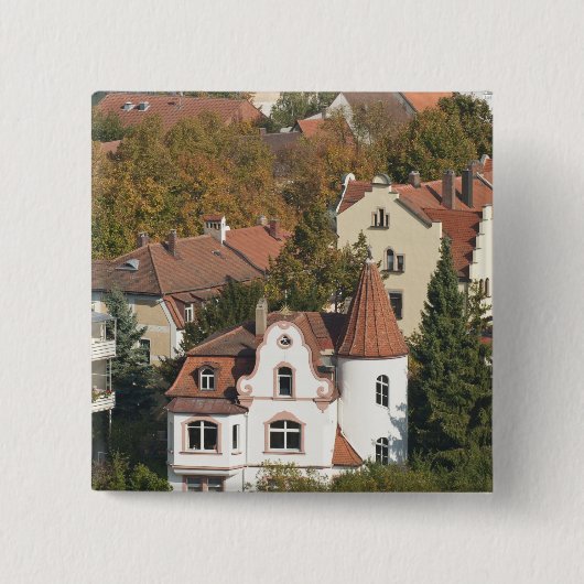 Silhouet van Bamberg, Duitsland Vierkante Button 5,1 Cm (Voorkant)