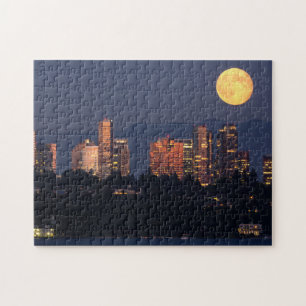 Silhouet van Bellevue vanaf Lake Washington bij sc Legpuzzel