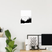 Silhouet van bergdennen poster (Thuiskantoor)