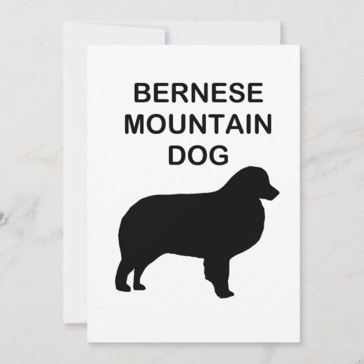 silhouet van Berner sennenhond Feestdagenkaart (Voorkant)