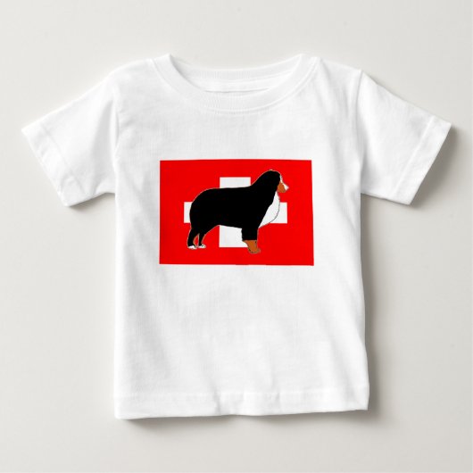 silhouet van berner sennenhond op vlag roest (Voorkant)